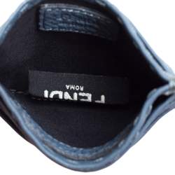 Fendi Dark Teal Selleria Leather Card Holder