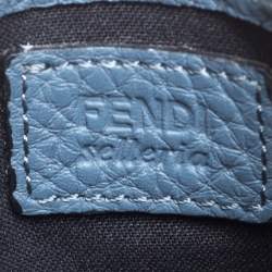 Fendi Dark Teal Selleria Leather Card Holder