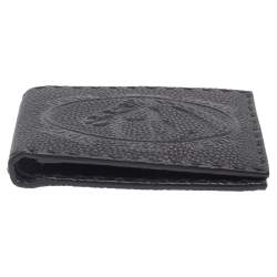 Pre Owned Fendi Black Embossed Leather Selleria Bifold Wallet