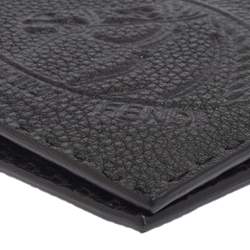 Pre Owned Fendi Black Embossed Leather Selleria Bifold Wallet