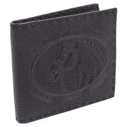 Pre Owned Fendi Black Embossed Leather Selleria Bifold Wallet