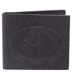Pre Owned Fendi Black Embossed Leather Selleria Bifold Wallet