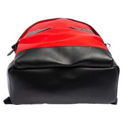 Pre Owned Fendi Red Leather and Nylon Monster Backpack