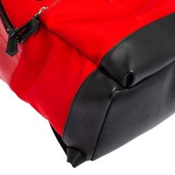 Pre Owned Fendi Red Leather and Nylon Monster Backpack