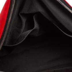 Pre Owned Fendi Red Leather and Nylon Monster Backpack