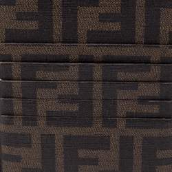 Fendi Brown Zucca Coated Canvas Card Holder