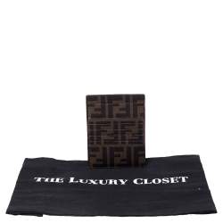Fendi Brown Zucca Coated Canvas Card Holder
