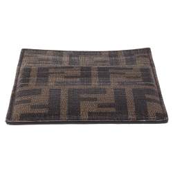 Fendi Brown Zucca Coated Canvas Card Holder