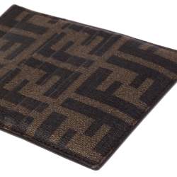 Fendi Brown Zucca Coated Canvas Card Holder