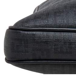 Fendi Black Zuchino Coated Canvas and Leather Trim Messenger