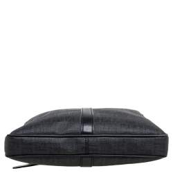 Fendi Black Zuchino Coated Canvas and Leather Trim Messenger
