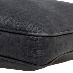 Fendi Black Zuchino Coated Canvas and Leather Trim Messenger
