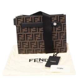 مملوكة مسبقًا ح قيبة ماسنجر فندي جلد بني بنقشة الشعار أف أف