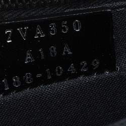 Fendi Black Zucca Embossed Leather Motif Zip Clutch