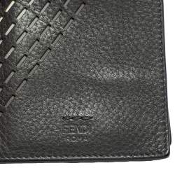 Fendi Grey Leather Cut Out Bifold Wallet