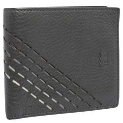 Fendi Grey Leather Cut Out Bifold Wallet