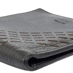 Fendi Grey Leather Cut Out Bifold Wallet