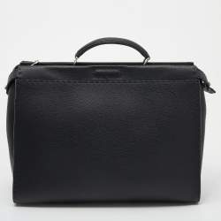 Pre Owned Fendi Black Leather ISeeU Medium Peekaboo Monster Bag 