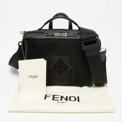 Pre Owned حقيبة فندي لوي جلد وقماش أسود صغيرة