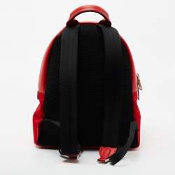 Fendi Red/Black Nylon and Leather Face No Words Emoticon Backpack