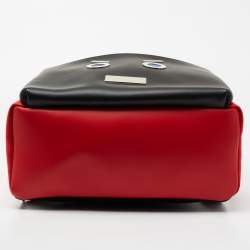 Fendi Red/Black Nylon and Leather Face No Words Emoticon Backpack