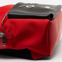 Fendi Red/Black Nylon and Leather Face No Words Emoticon Backpack