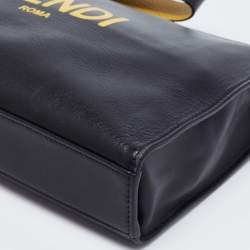 Fendi Black Leather Zip Pouch
