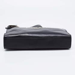 Fendi Black Leather Zip Pouch