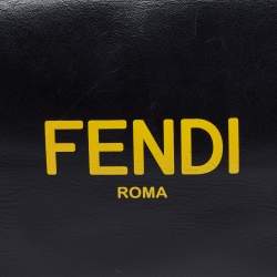 Fendi Black Leather Zip Pouch