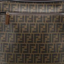 Fendi Tobacco Zucca Coated Canvas And Leather Carry On Luggage Suitcase