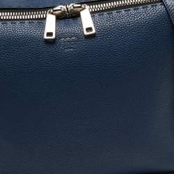 Pre Owned Fendi Blue Selleria Leather Lui Briefcase