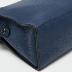 Pre Owned Fendi Blue Selleria Leather Lui Briefcase