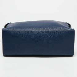 Pre Owned Fendi Blue Selleria Leather Lui Briefcase