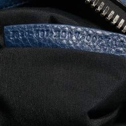 Pre Owned Fendi Blue Selleria Leather Lui Briefcase