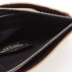 Pre Owned Fendi Tri Color FF Embossed Leather Card Holder