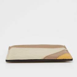 Pre Owned Fendi Tri Color FF Embossed Leather Card Holder