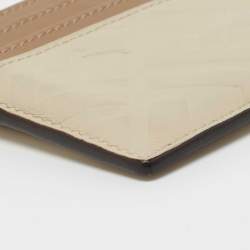 Pre Owned Fendi Tri Color FF Embossed Leather Card Holder