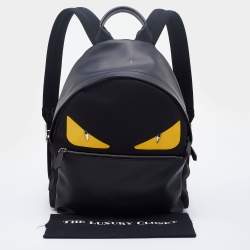 Fendi Black Nylon and Leather Monster Eyes Backpack