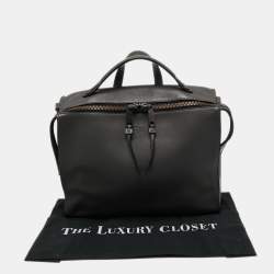 Fendi Grey Selleria Leather Lui Briefcase