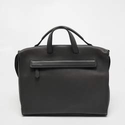 Fendi Grey Selleria Leather Lui Briefcase