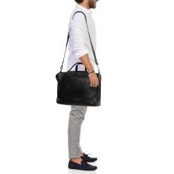 Fendi Black Leather Lui Briefcase