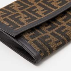 Fendi Brown Zucca Canvas and Leather Travel Clutch