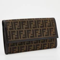 Fendi Brown Zucca Canvas and Leather Travel Clutch
