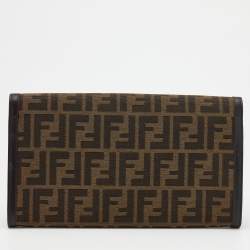 Fendi Brown Zucca Canvas and Leather Travel Clutch