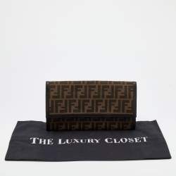 Fendi Brown Zucca Canvas and Leather Travel Clutch