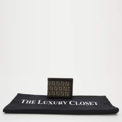 Fendi Brown Zucchino Canvas Bi-Fold Wallet