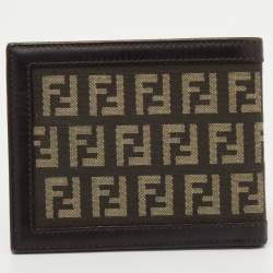 Fendi Brown Zucchino Canvas Bi-Fold Wallet