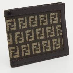 Fendi Brown Zucchino Canvas Bi-Fold Wallet