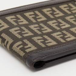 Fendi Brown Zucchino Canvas Bi-Fold Wallet