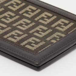 Fendi Brown Zucchino Canvas Bi-Fold Wallet
